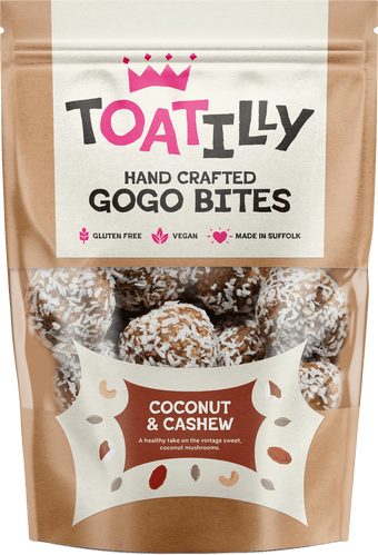 coconut and cashew gogo bites in a pouch